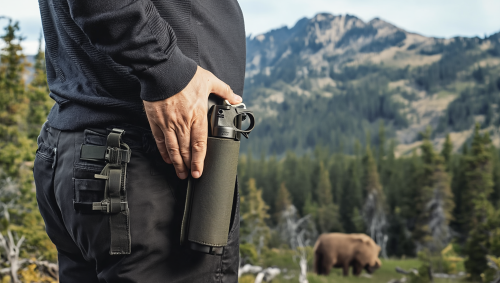 Kit aparare impotriva ursilor si alte animale, spray autoaparare cu piper Bear Defender TW1000, spray Dog defender 40 ml, alarma 110db si Husa - teaca TW1000